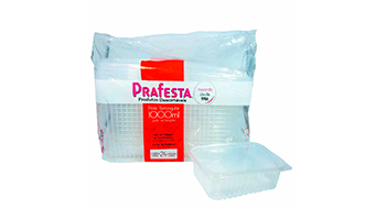 PRAFESTA POTE RETANGULAR . 1000 ML C/TAMPA 24 UNS