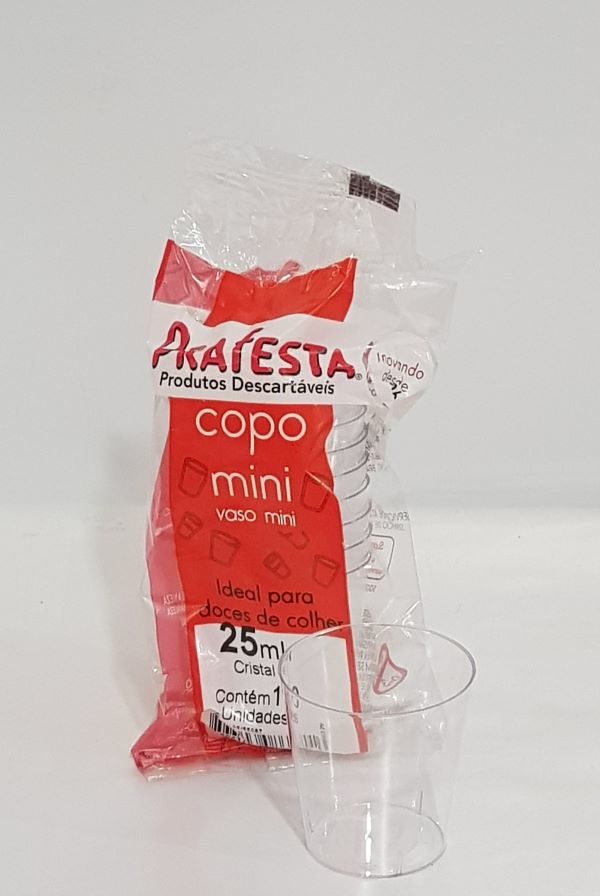 PRAFESTA COPO MINI 25 ML C/10 UNID.  CRISTAL