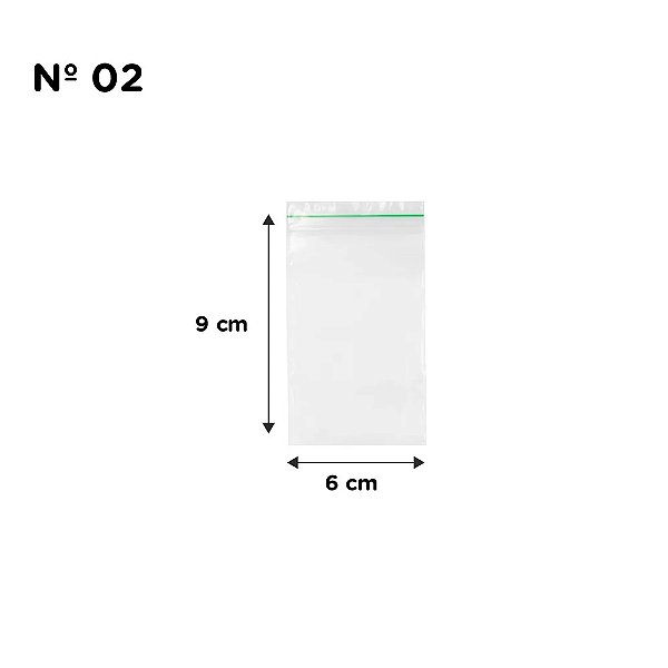 SACO ZIPADO  N° 02 - 06X8,5   C/100 UNS  PCT
