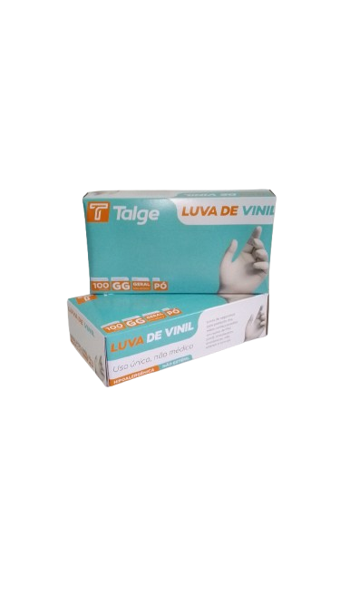 LUVA VINIL EXTRA GRANDE   SEM  PÓ    C/100 UNS