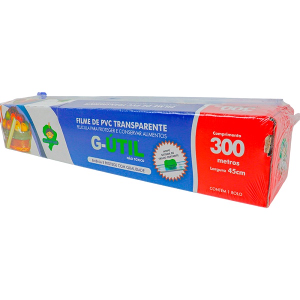 BOBINA  PVC.  C/TRILHO CORTANTE   45X300 MTS  =   CAIXA