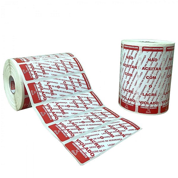 LACRE DE SEGURANÇA VERMELHO  C/500 unid.  rolo