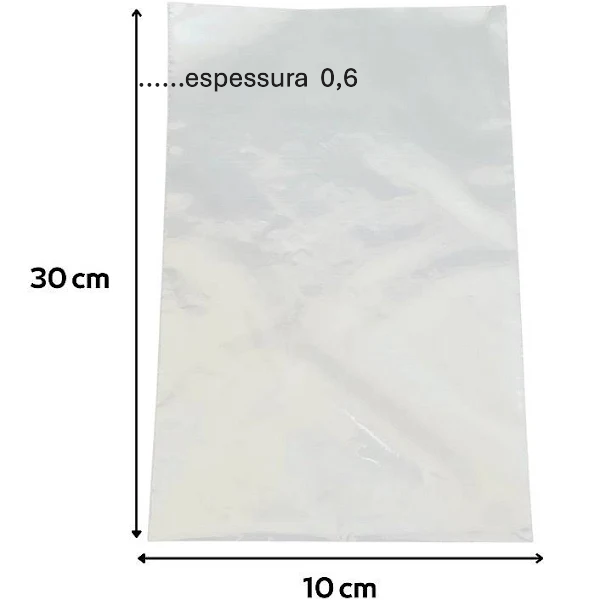 SACO PLASTICO VIRGEM P.E  10x30   ESP. 0,6    C/ 01 KG   PCT