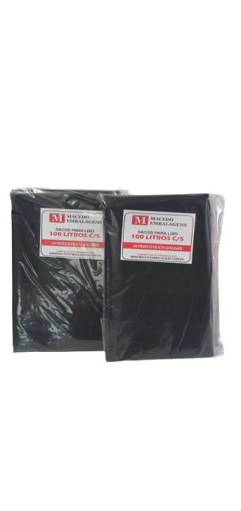 SACO DE LIXO  100 LTS PRETO  C/05 UNID.  PCT