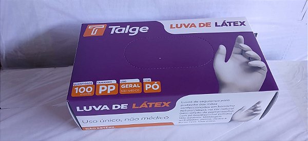 LUVA LATEX PP C/100 UNS