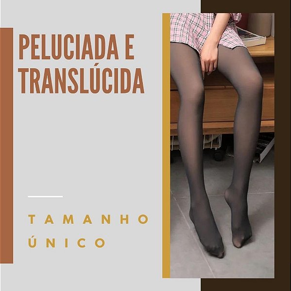 Meia calça translúcida peluciada