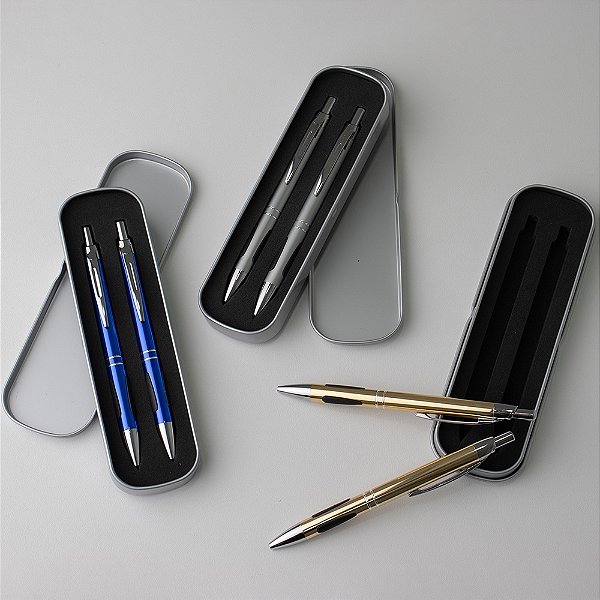 Conjunto Caneta e Lapiseira Metalizadas