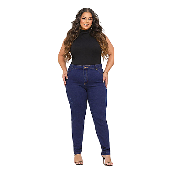 Calça Jeans Plus Size Com Elastano