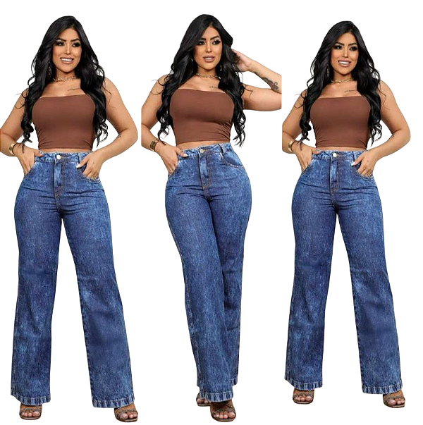 Calça Wide Leg Sem Elastano