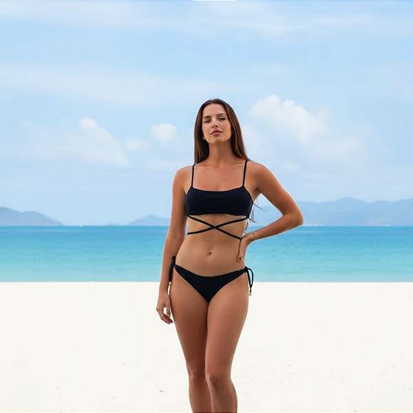 Biquíni Top Vários em Um Marinho com Regulagem