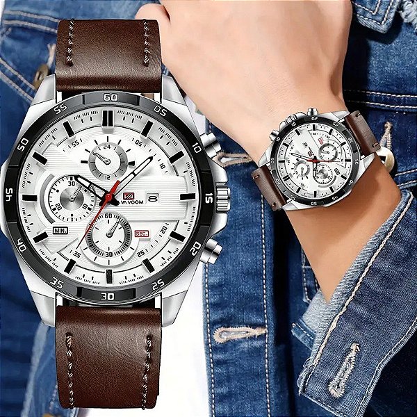 RELÓGIO VA VA VOOM VA 216 PULSEIRA DE COURO