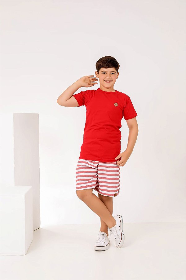 T-Shirt linha boys vermelho