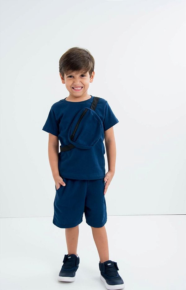 Conjunto azul escuro bag💙