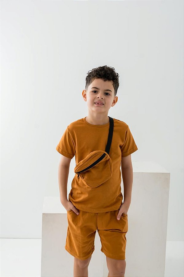 Conjunto T-shirt + bag caramelo 🧡