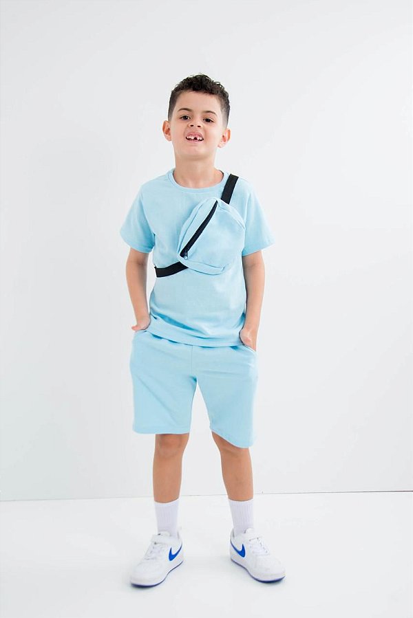 Conjunto T-shirt + bag azul claro
