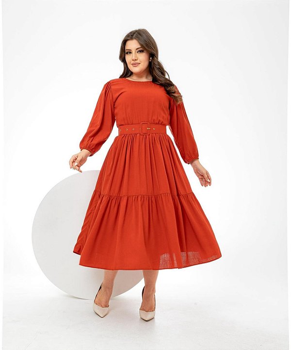 Vestido Raquel Terra Cota