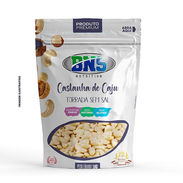 CASTANHA DE CAJU INTEIRA TORRADA SEM SAL - BNS NUTRITION