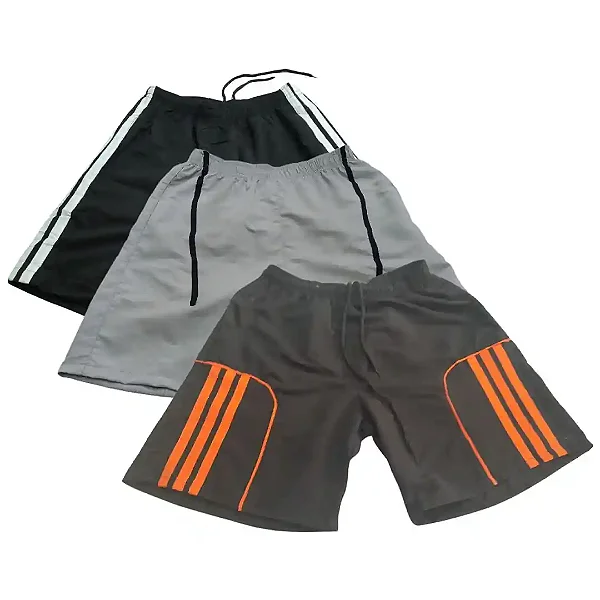 KIT 03 Bermuda Shorts Masculino Tactel – Opção 01