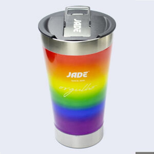 Copo Térmico Jade 473 ML - Com Tampa e Abridor - Coleção Orgulho