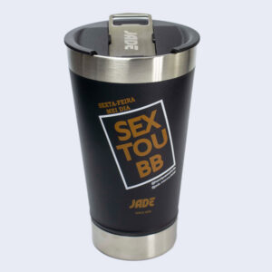 Copo Térmico Jade 473 ML - Com Tampa e Abridor - Coleção Henrique Maderite