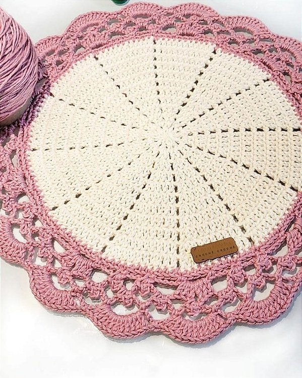 kit Sousplat em crochê 4 peças 40 cm diâmetro S004