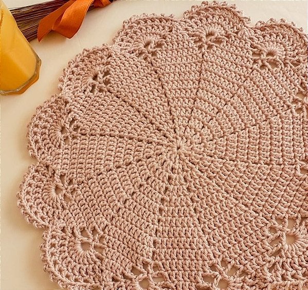 kit Sousplat em crochê 4 peças 40 cm diâmetro S013