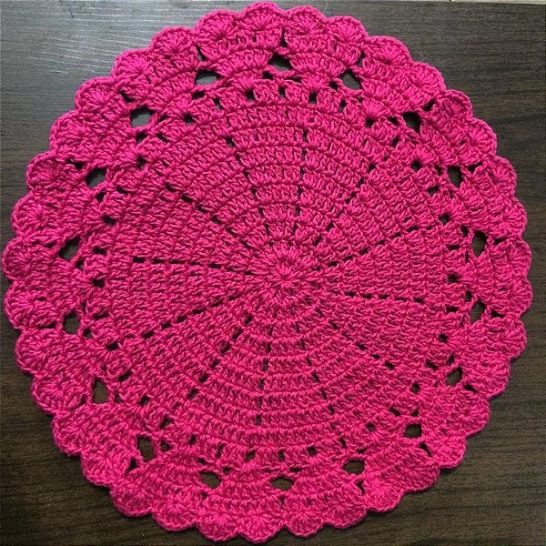 kit Sousplat em crochê 4 peças 40 cm diâmetro S024