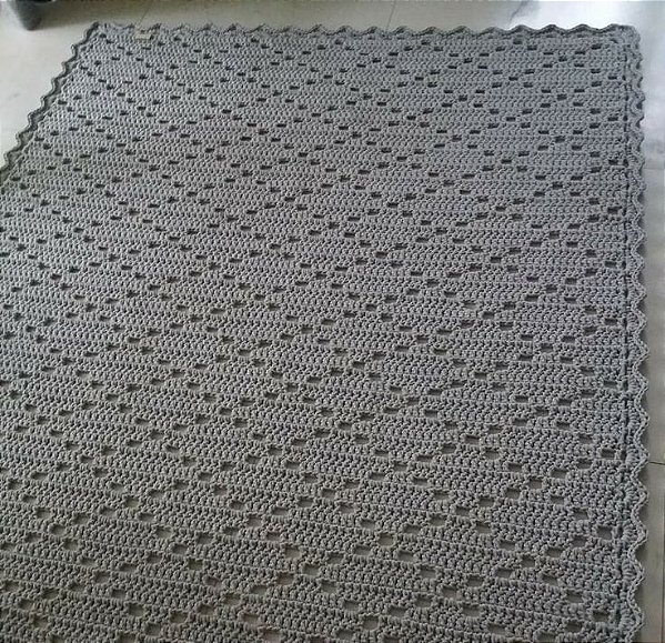 Tapete para sala retangular em crochê  200x100cm  TS008