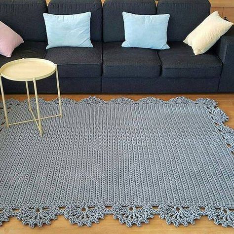 Tapete para sala retangular em crochê 200x100cm TS009