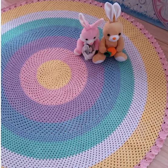 Tapete para quarto em crochê 140cm diâmetro TS00399