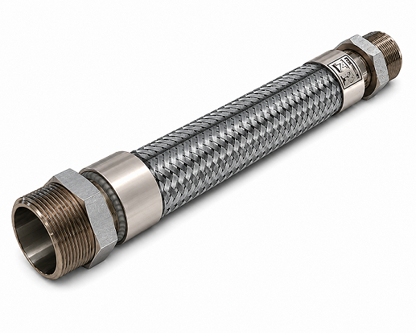 TUBO METALICO FLEXIVEL 2" MF X 1.1/2" MG INOX C/ ORING
