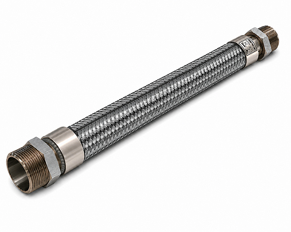 TUBO METALICO FLEXIVEL 2" MF X 2" MG INOX C/ ORING
