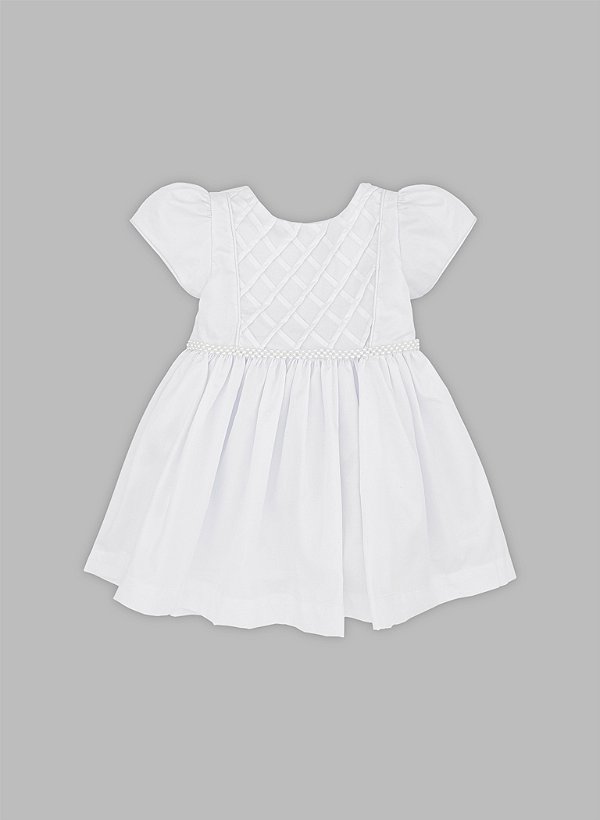 VESTIDO INFANTIL COM PÉROLAS NA CINTURA