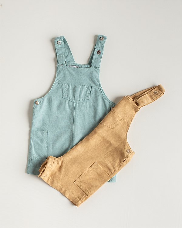 Jardineira masculina infantil linho