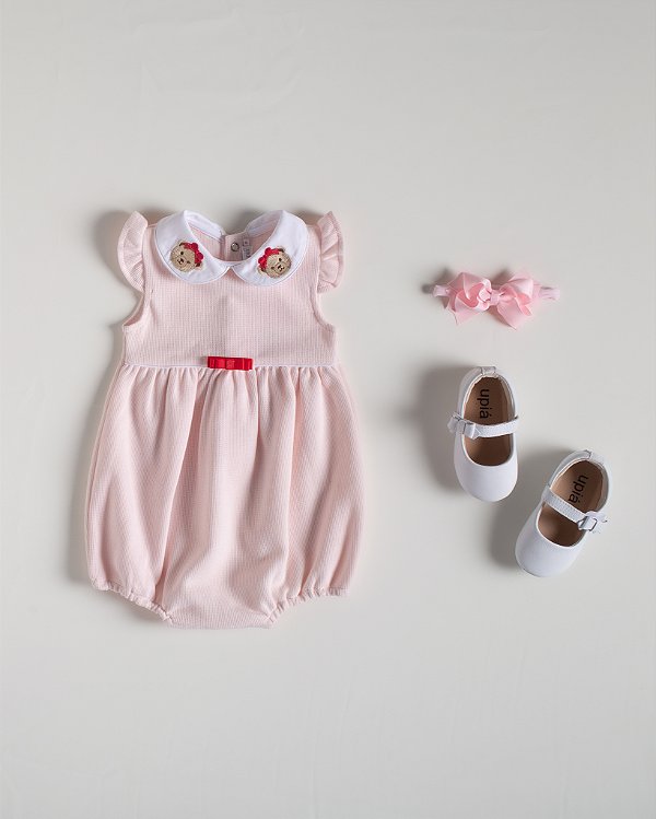 MACACÃO INFANTIL GOLA BORDADA URSO