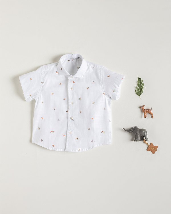 Camisa linho bichinhos