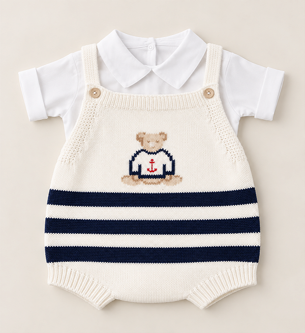 ROMPER LISTRADO COM URSO