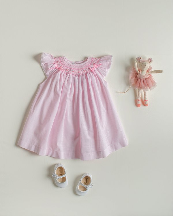 Vestido Palinha rendonda lacinhos