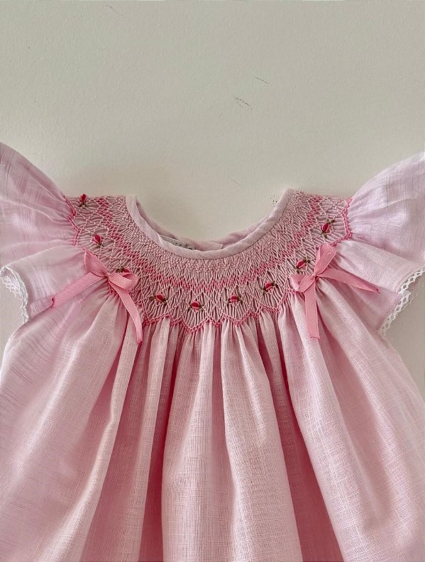 Vestido Palinha rendonda lacinhos