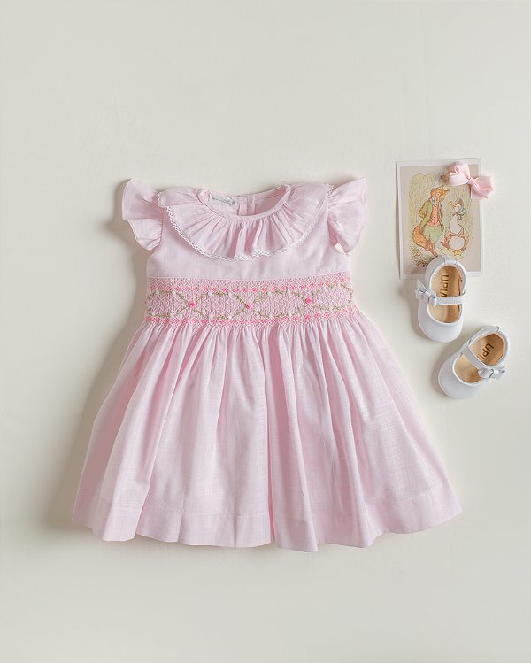 Vestido bordado ramos flores