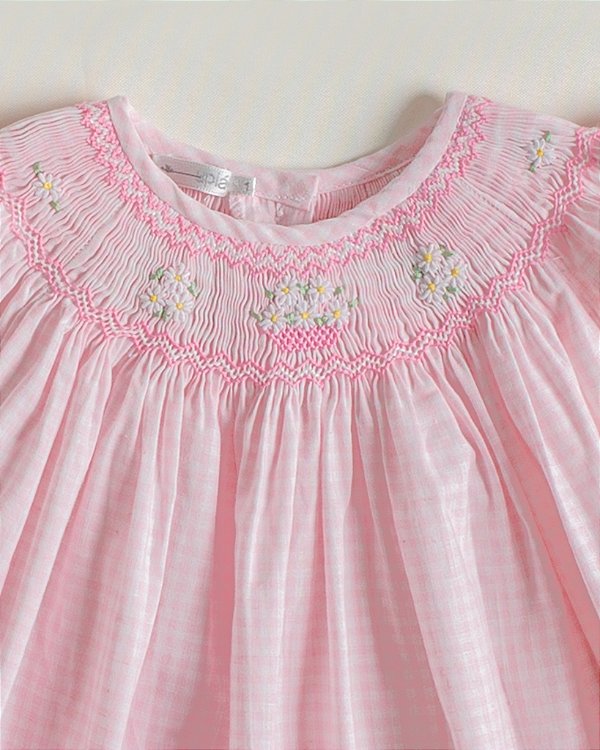 Vestido palinha redonda jarro flores