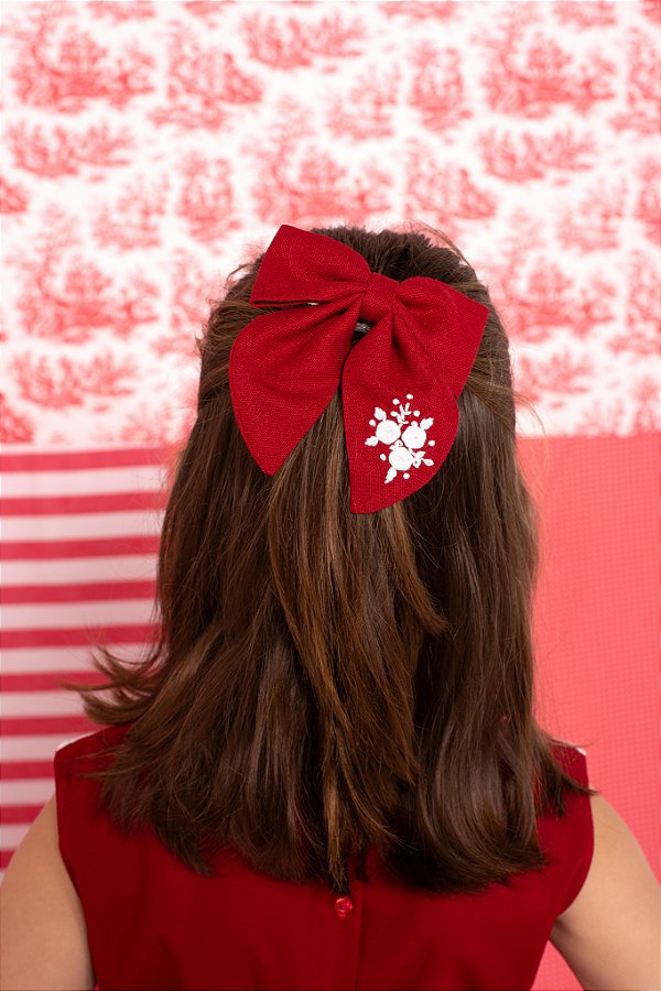 Laço linho bordado G