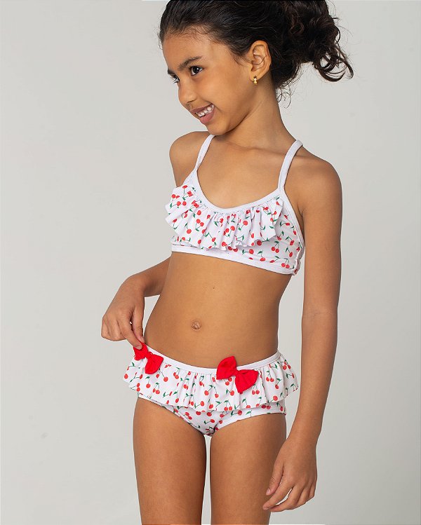 Biquini cerejinhas lacinhos