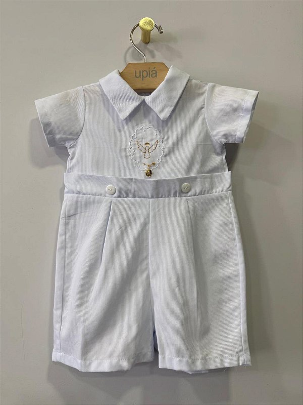 Macacão batizado anjinho