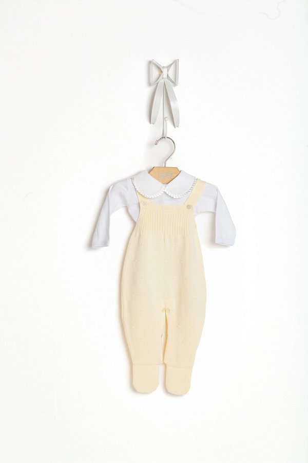 Jardineira poá bordado