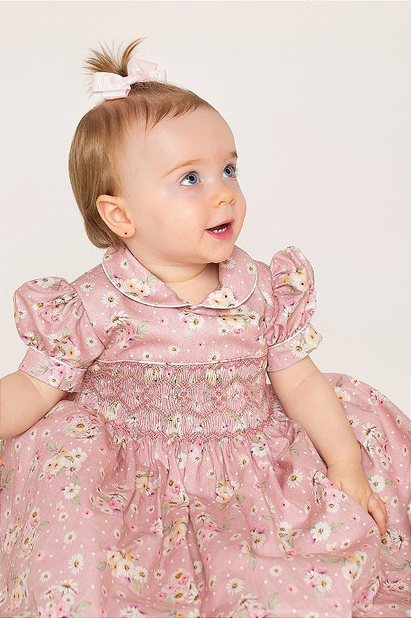 Vestido floral casinha de abelha