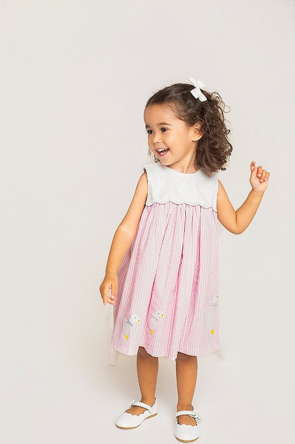 Vestido listras patinho