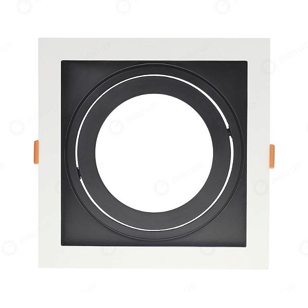 SPOT RECUADO PAR30 QUADRADO PRETO E BRANCO + SOQUETE E27