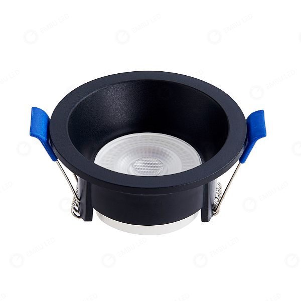 SPOT RECUADO REDONDO - PRETO - BRANCO QUENTE 6W