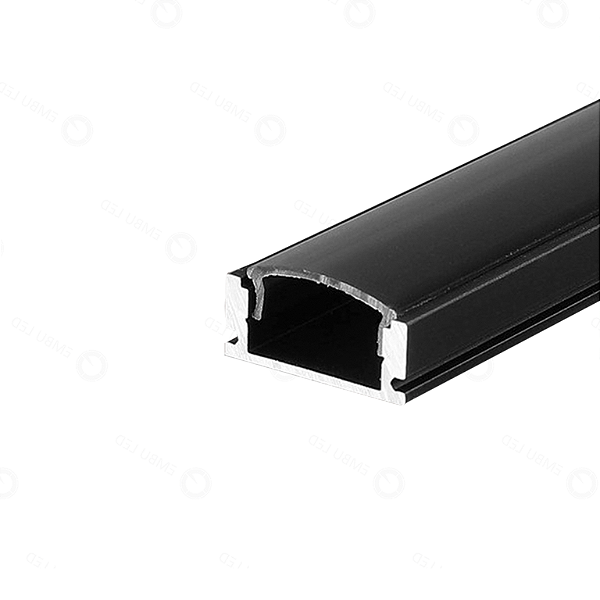 PERFIL ALUMINIO 2 METROS LENTE FUME PRETO SOBREPOR 17 X 7